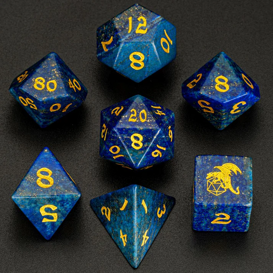DRAGON'S HOARD GEMSTONE DICE SET: LAPIS LAZULI