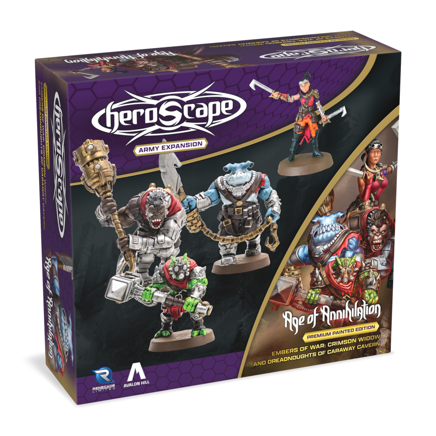 HEROSCAPE CRIMSON WIDOW & DREADNOUGHTS OF CARAWAY CAVERN EXPANSION PREMIUM PAINTED EDITION