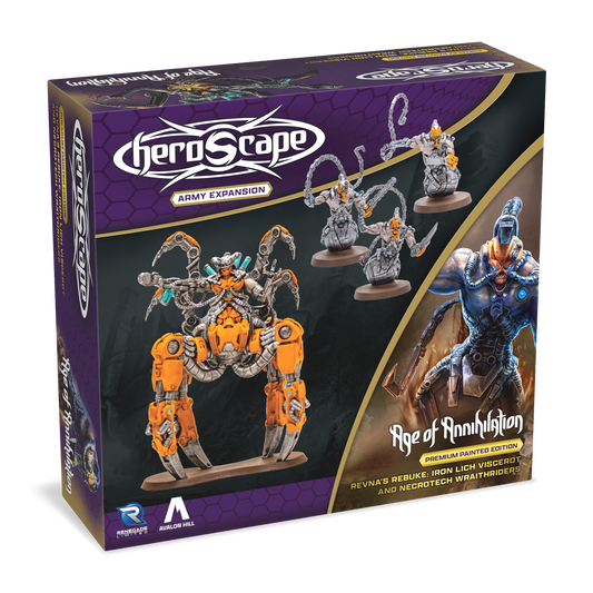 HEROSCAPE REVNA'S REBUKE IRON LICH VISCEROT & NECROTECH WRAITHRIDERS ARMY PREMIUM PAINTED EDITION