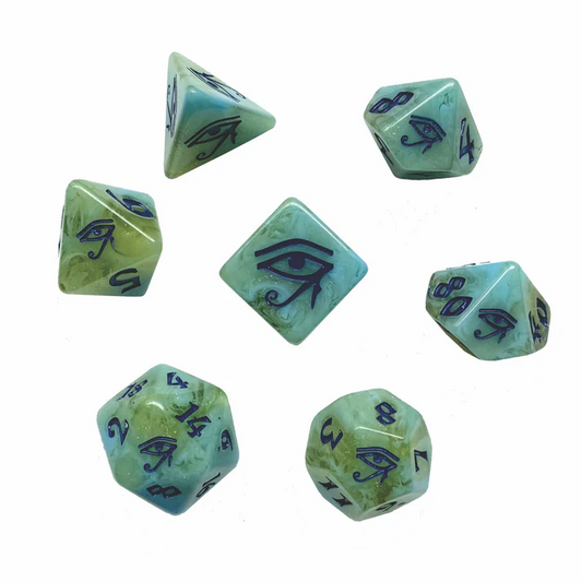 POLY DICE SET 7PC EYE OF HORUS