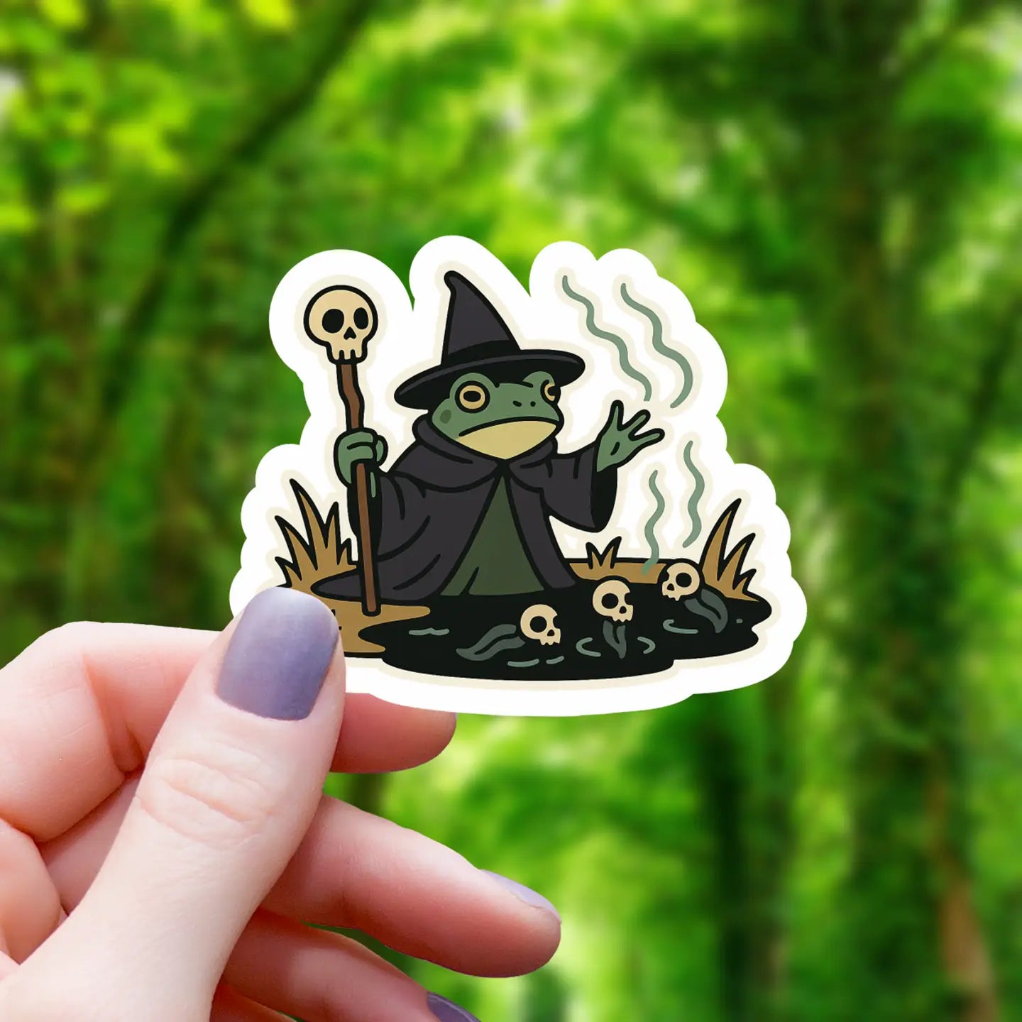 WITCHY FROG NECROMANCER STICKER