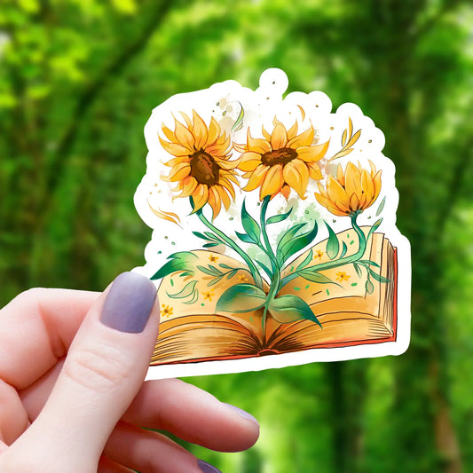 SUNFLOWER BOOK WATERCOLOR STICKER