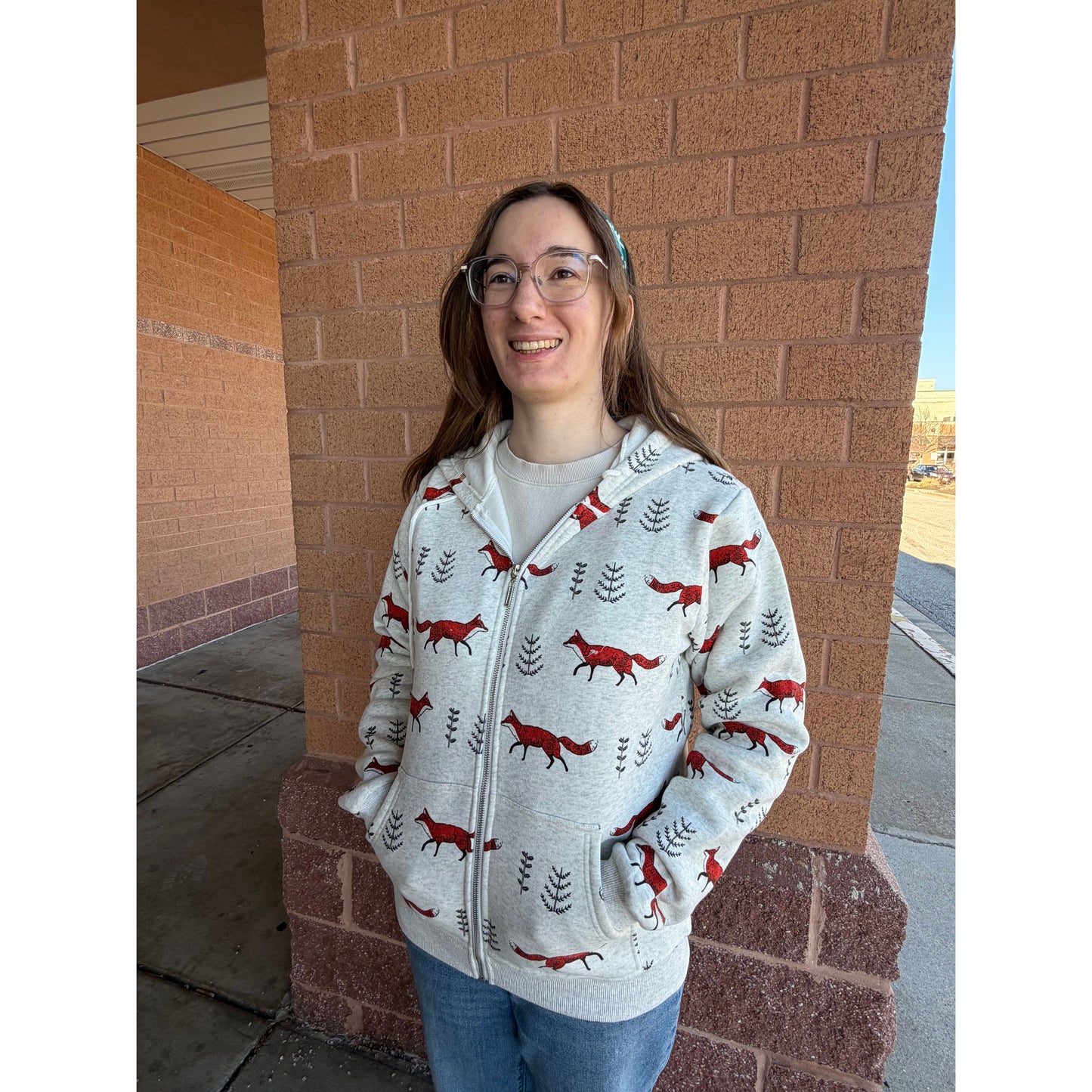 RED FOX ZIPPER HOODIE