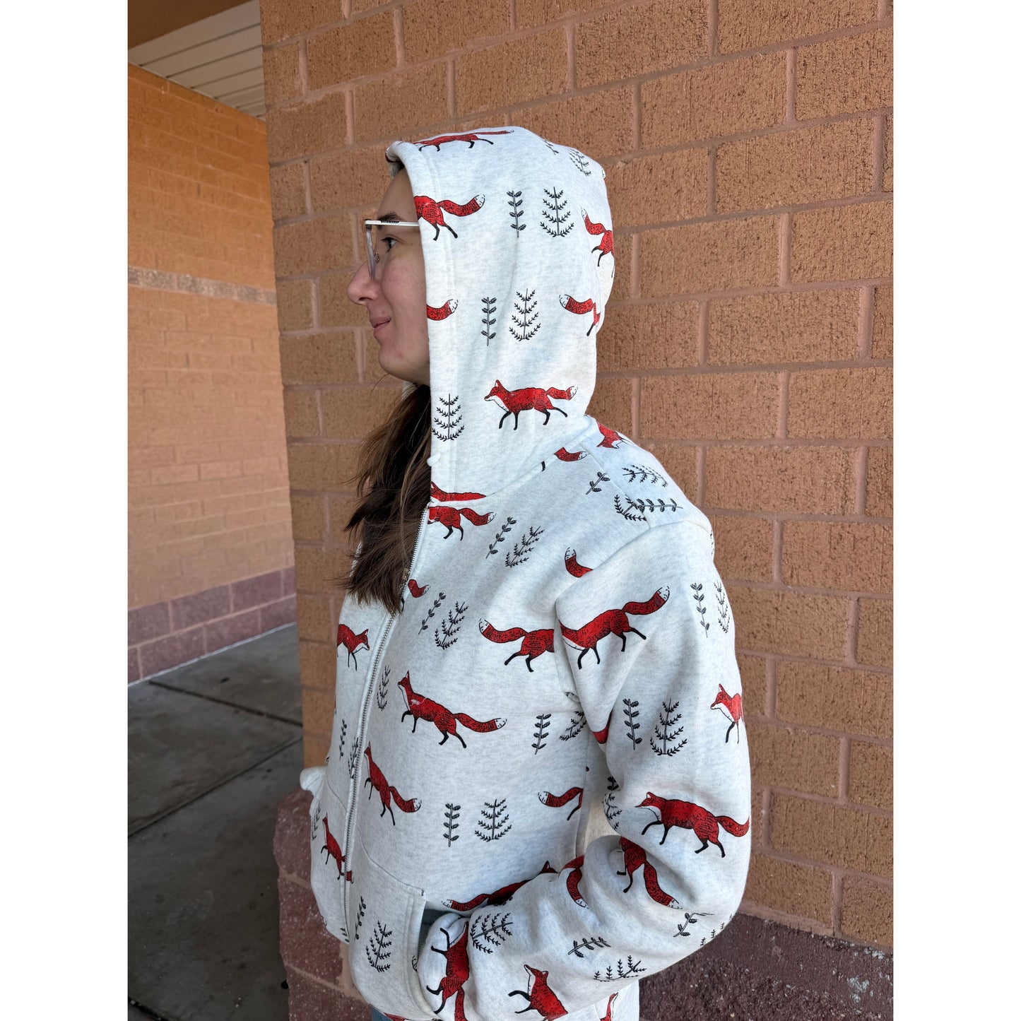 RED FOX ZIPPER HOODIE