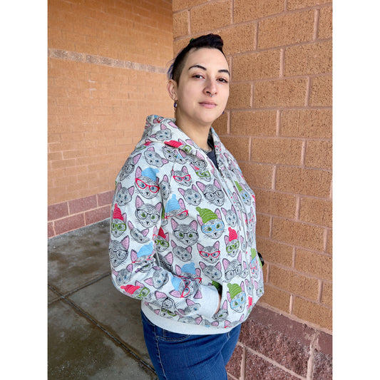 HIPSTER CATS ZIP HOODIE