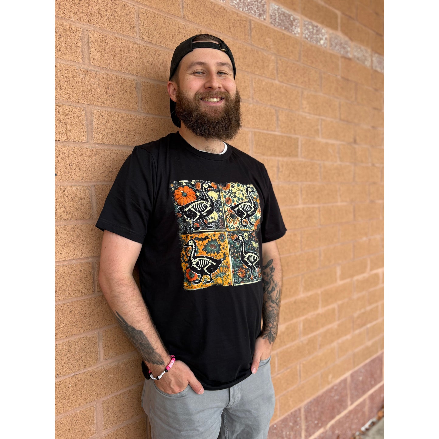 SKELETON GOOSE PATCHWORK T-SHIRT