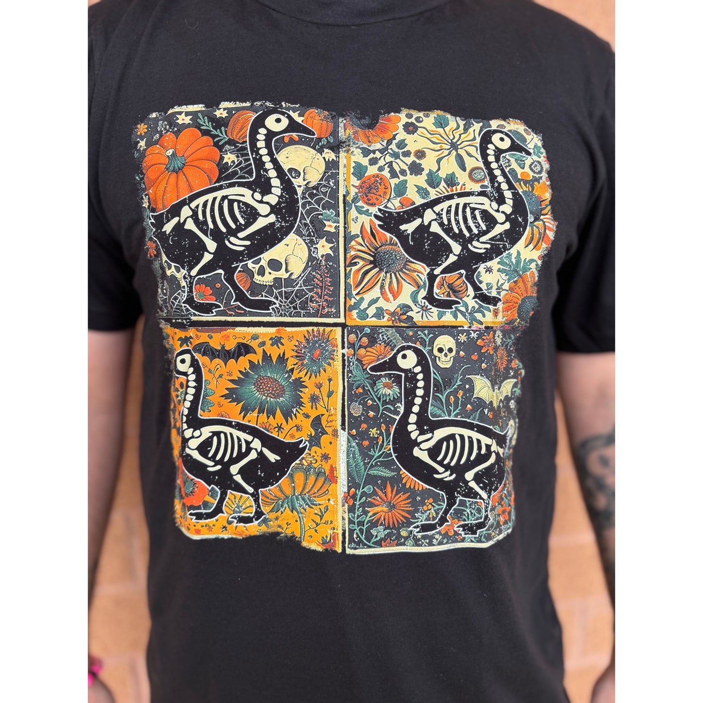 SKELETON GOOSE PATCHWORK T-SHIRT