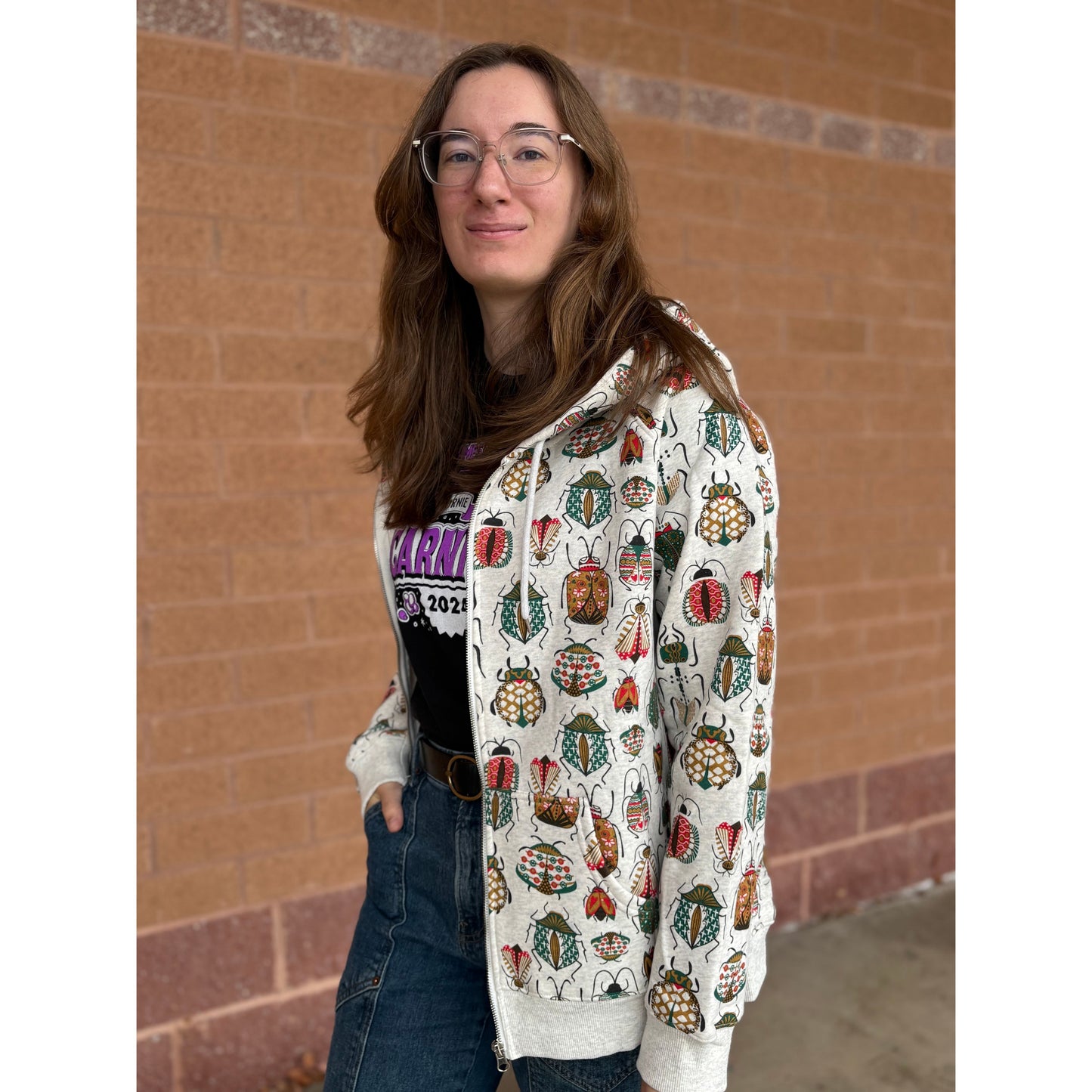 COLORFUL BUGS ZIP HOODIE