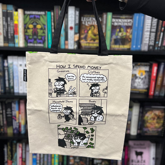 SARAH SCRIBBLES HOW I SPENT MY MONEY TOTE BAG