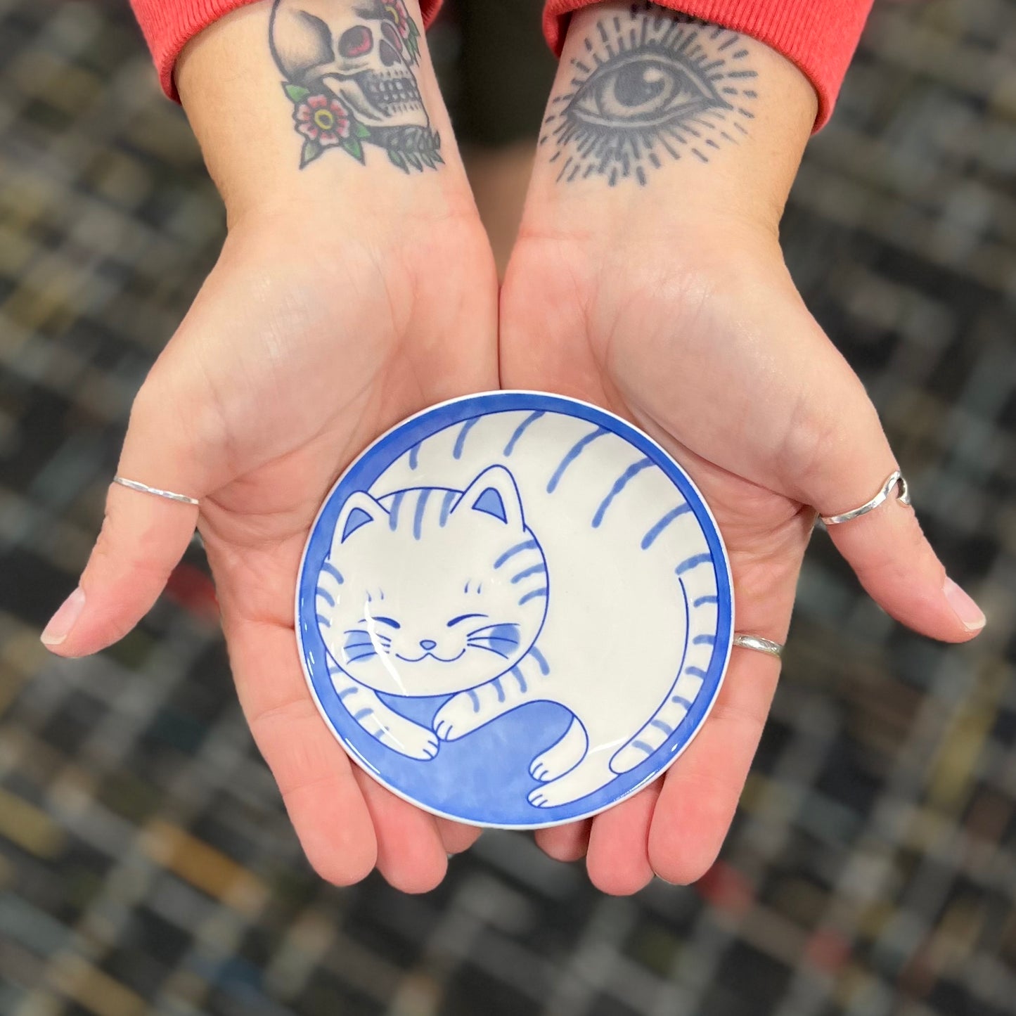 STRIPED CHONKER CAT TRINKET DISH