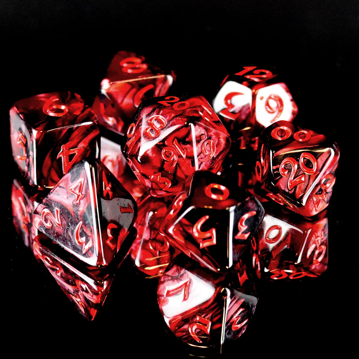 ELESSIA KYBR INQUISITOR RED 7 DICE SET