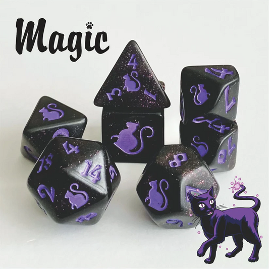 KITTY CLACKS 7 PC DICE SET: MAGIC