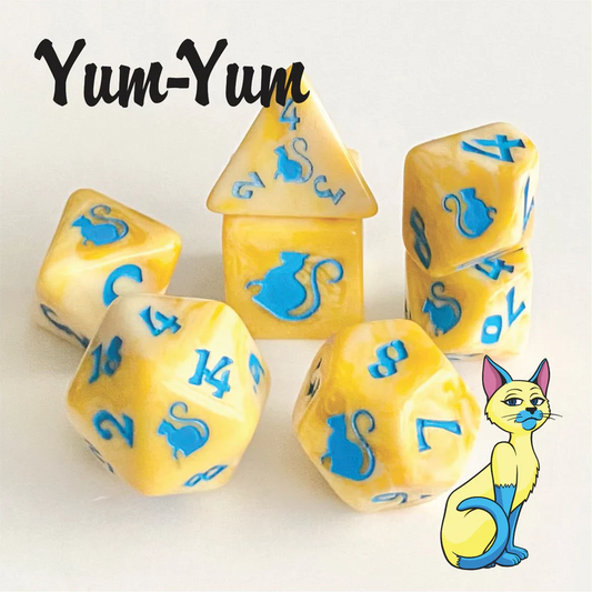 KITTY CLACKS 7 PC DICE SET: YUM-YUM