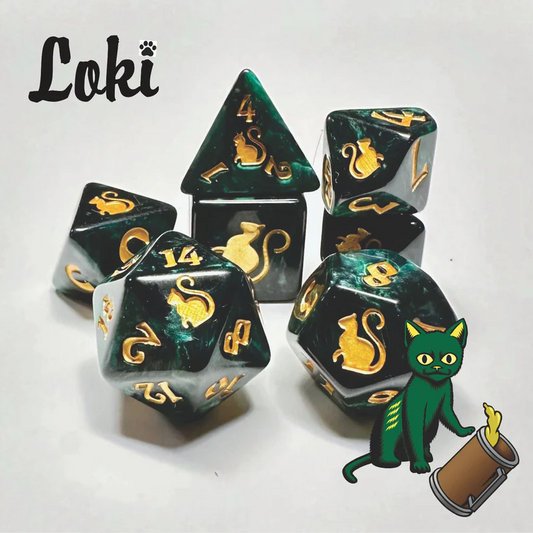 KITTY CLACKS 7 PC DICE SET: LOKI