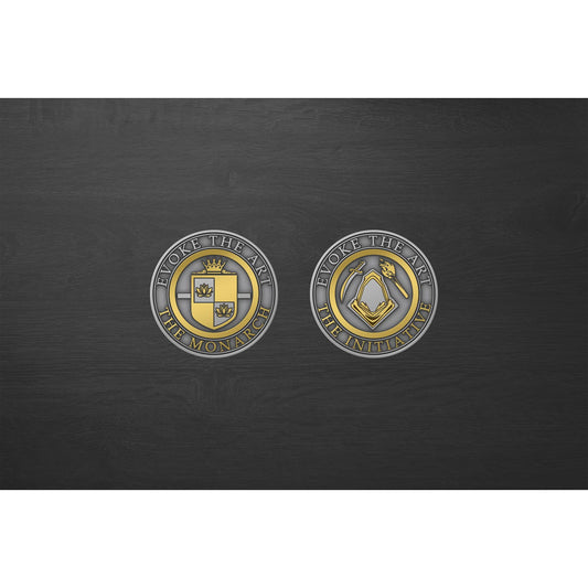 EVOKE THE ART - THE INITIATIVE/THE MONARCH TWO SIDED METAL COIN