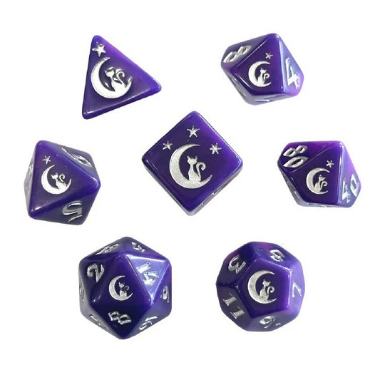POLY DICE SET 7PC MOONBEAM