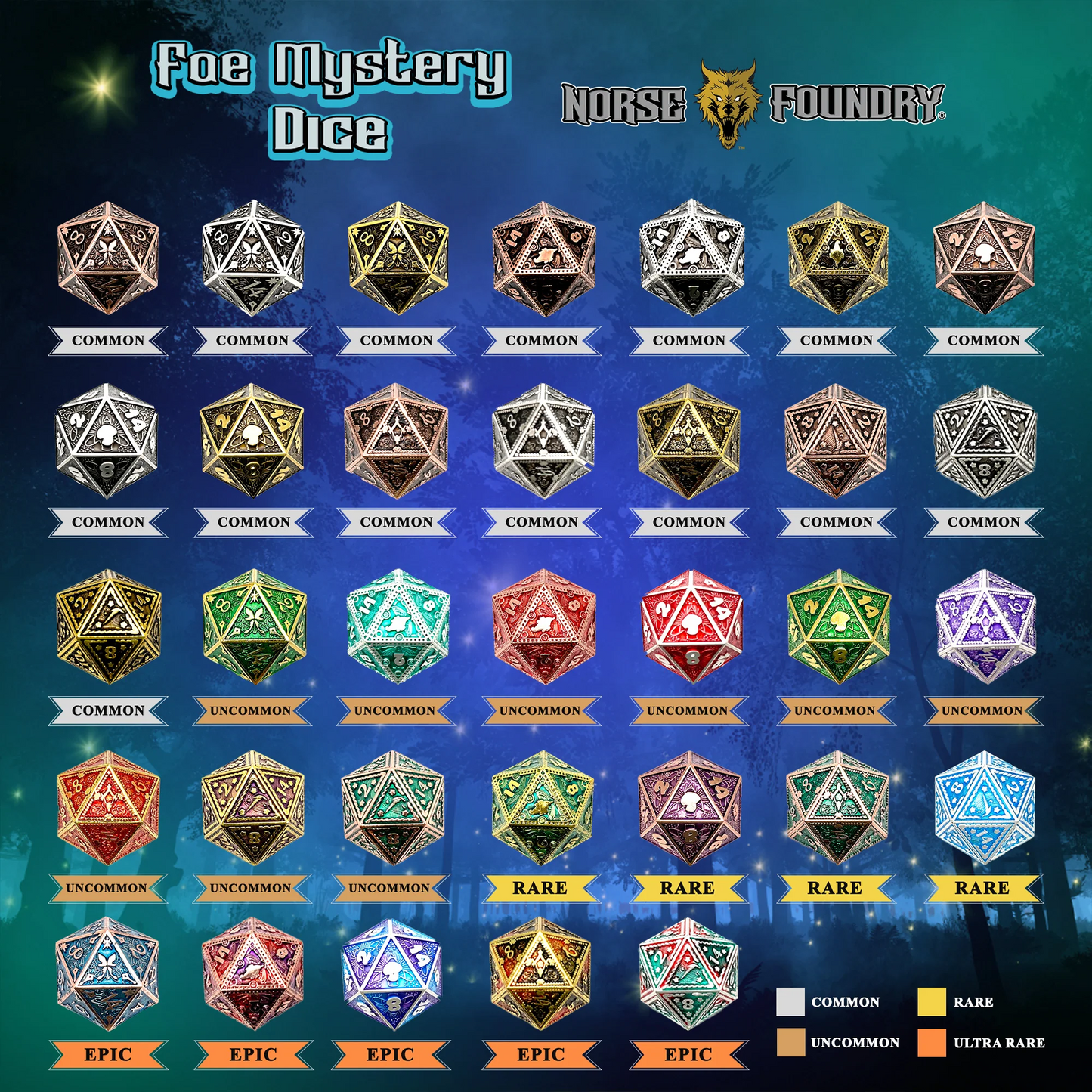 NORSE FOUNDRY FAE MYSTERY METAL D20