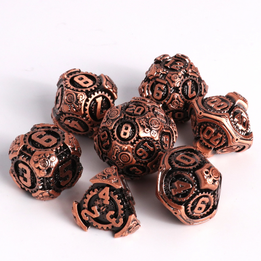GEARLOCK COPPER 7 PC RPG METAL DICE SET
