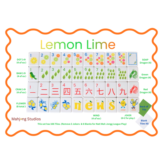 AMERICAN MAHJONG TILE SET: LEMON LIME