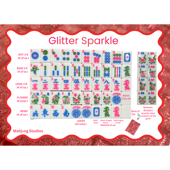 AMERICAN MAHJONG TILE SET: GLITTER SPARKLE