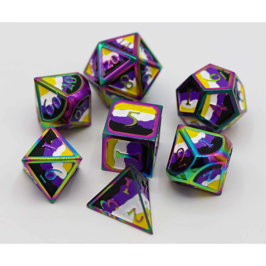 PRIDE: NONBINARY METAL DICE SET