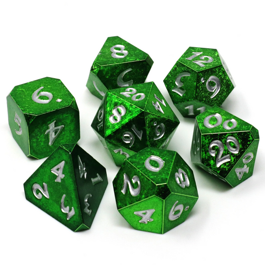 THORNSINGER W/ SILVER 7PC RPG DICE SET