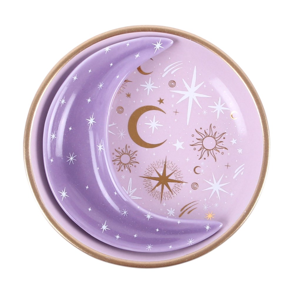 PURPLE MOON STACKING TRINKET DISHES