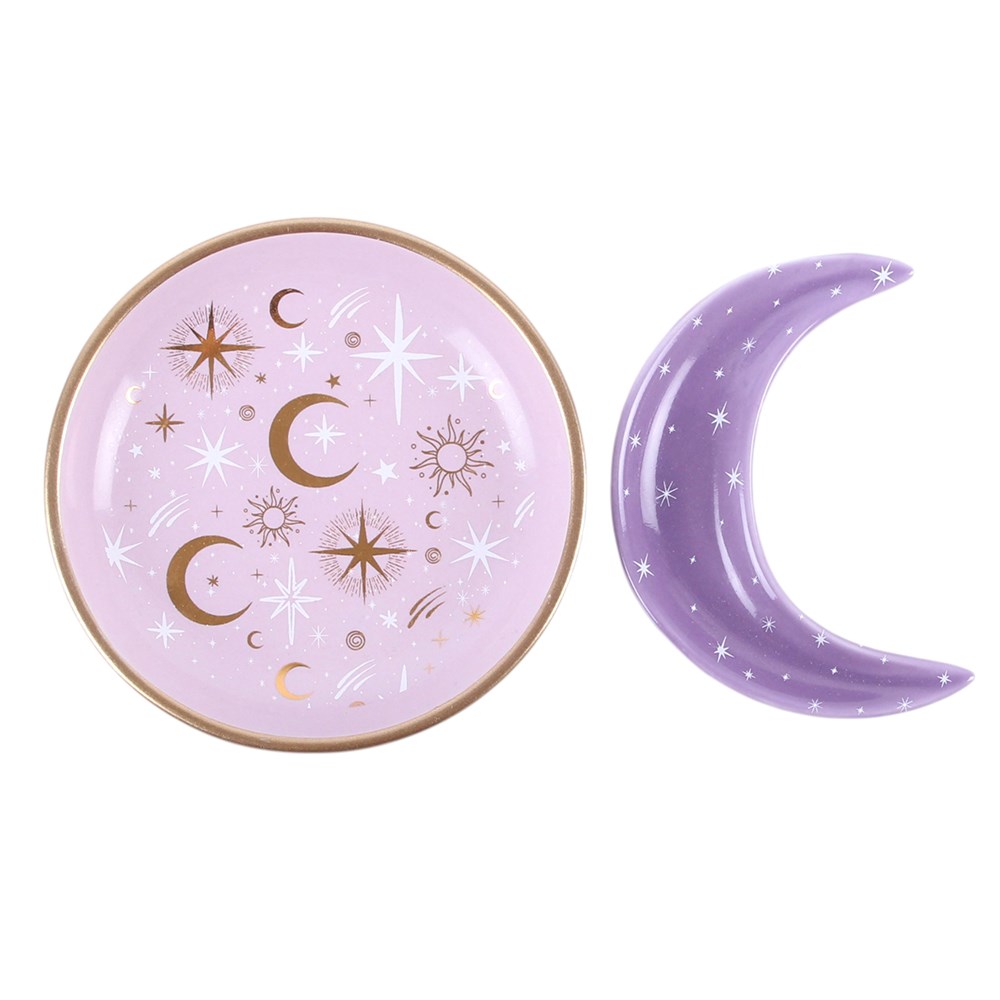 PURPLE MOON STACKING TRINKET DISHES