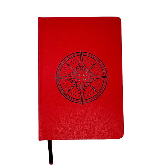 DOTTED JOURNAL COMPASS RED LEATHER