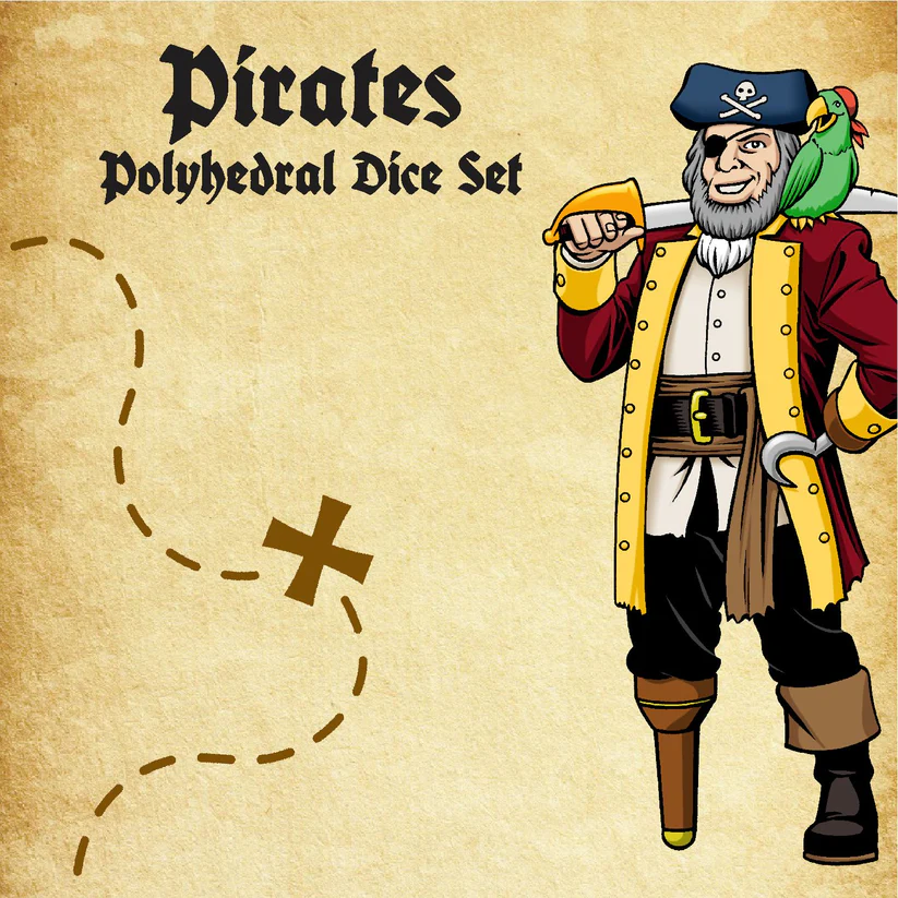 POLY DICE SET 7PC PIRATES