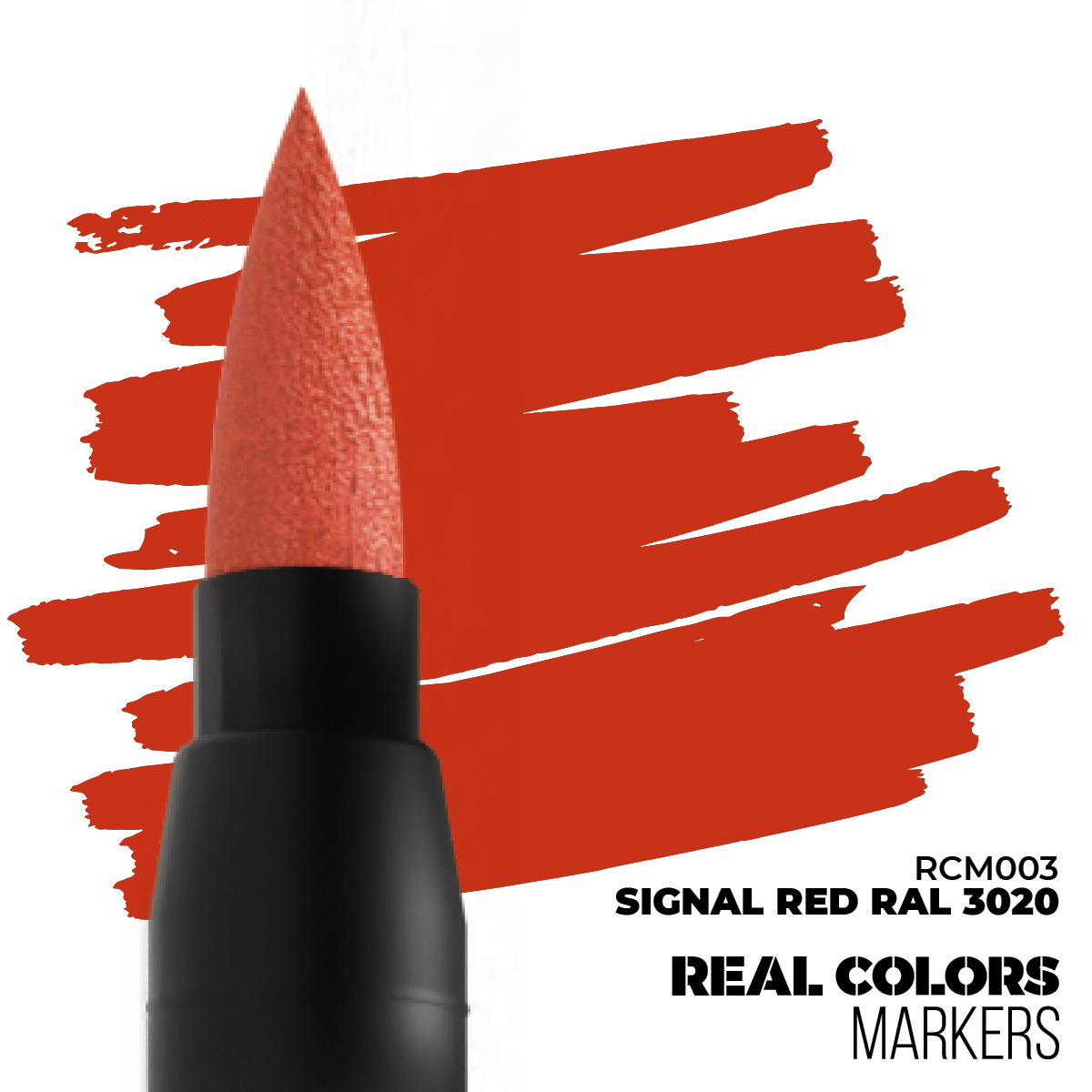 REAL COLORS ACRYLIC PAINT MARKER SIGNAL RED RAL3020