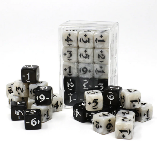 SPIN DOWN POWER/TOUGHNESS POSITIVE & NEGATIVE DICE