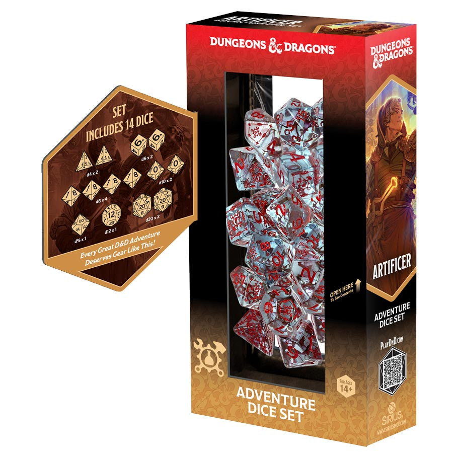 D&D ADVENTURE DICE ARTIFICER, CLEAR