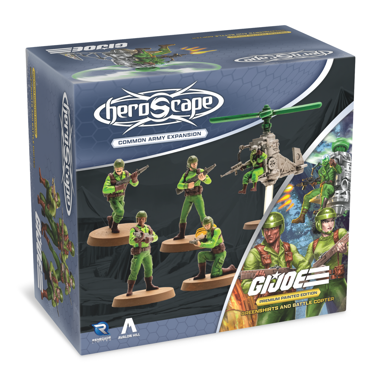 HEROSCAPE GI JOE: GREENSHIRTS & BATTLE COPTER PREMIUM PAINTED EDITION