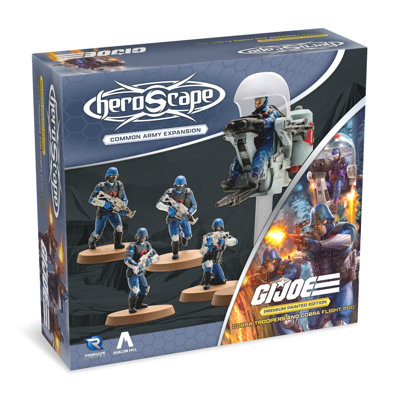 HEROSCAPE GI JOE: COBRA TROOPERS & COBRA FLIGHT POD PREMIUM PAINTED EDITION