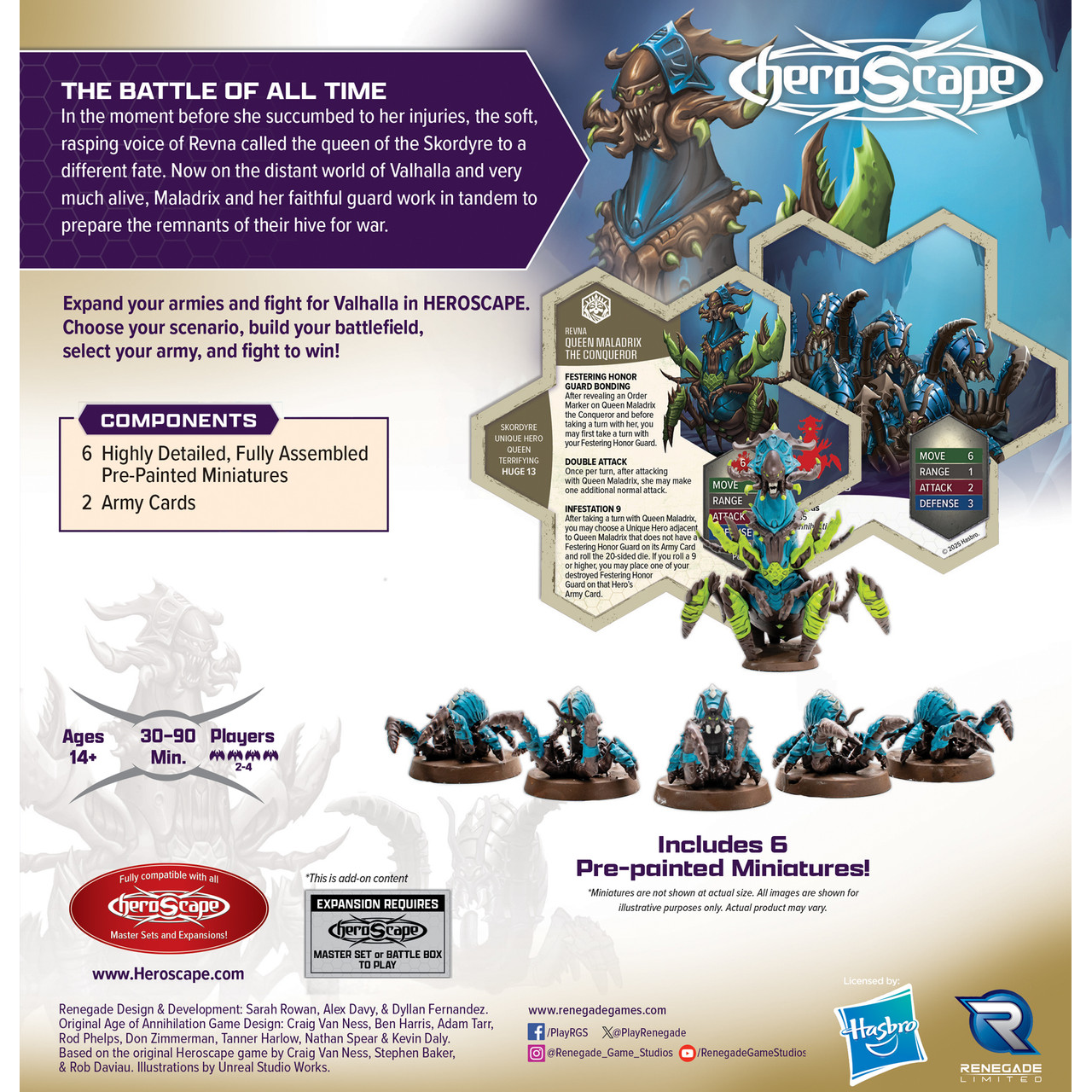 HEROSCAPE RISING TIDE - QUEEN MALADRIX & FESTERING HONOR GUARD PREMIUM PAINTED EDITION