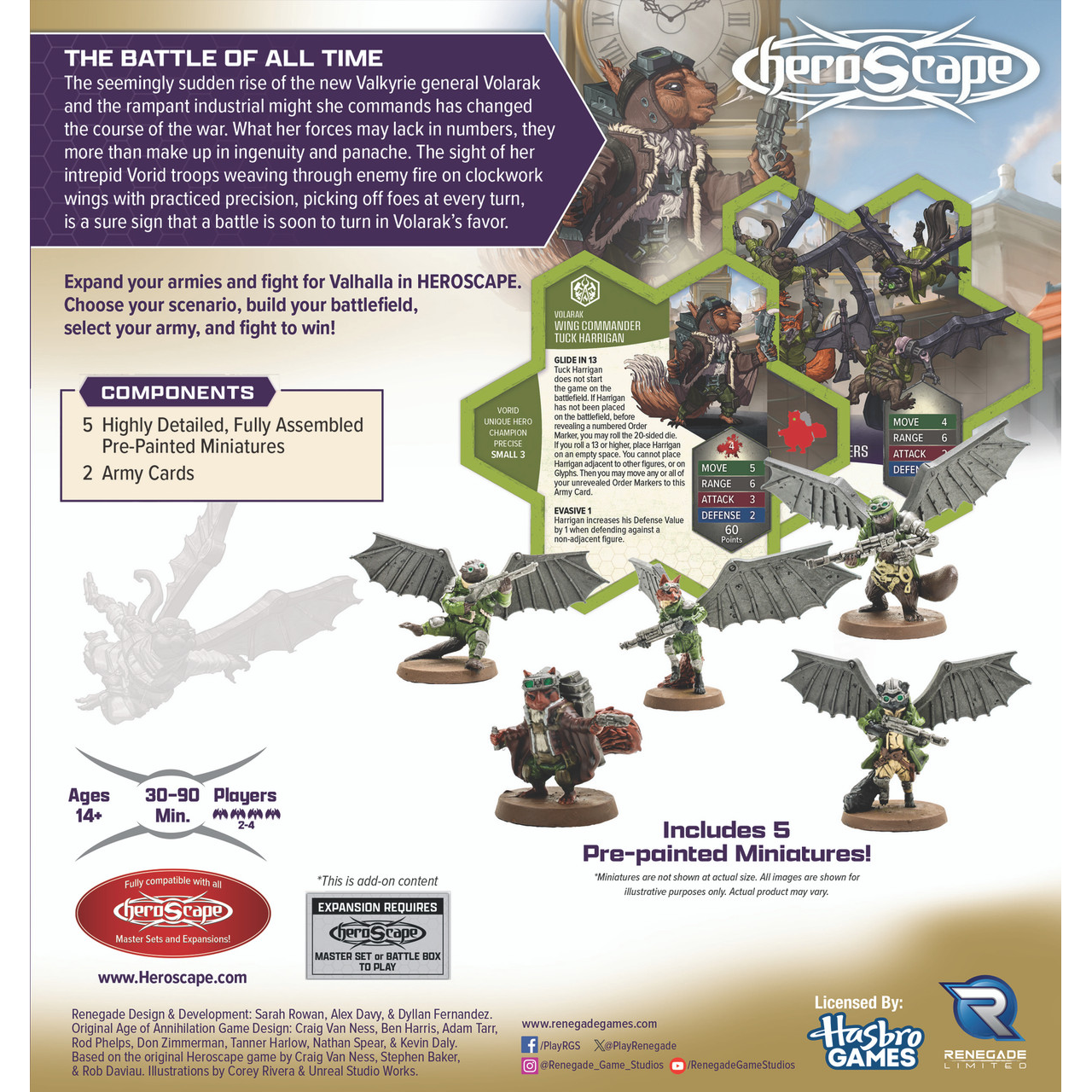 HEROSCAPE RISING TIDE - WING COMMANDER TUCK HARRIGAN & VORID GLIDESTRIKERS PREMIUM PAINTED EDITION