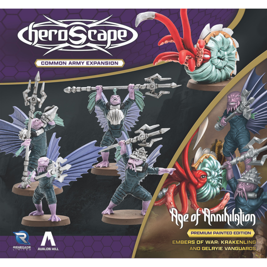 HEROSCAPE KRAKENLING & GELRYIE VANGUARDS COMMON ARMY EXPANSION PREMIUM PAINTED EDITION