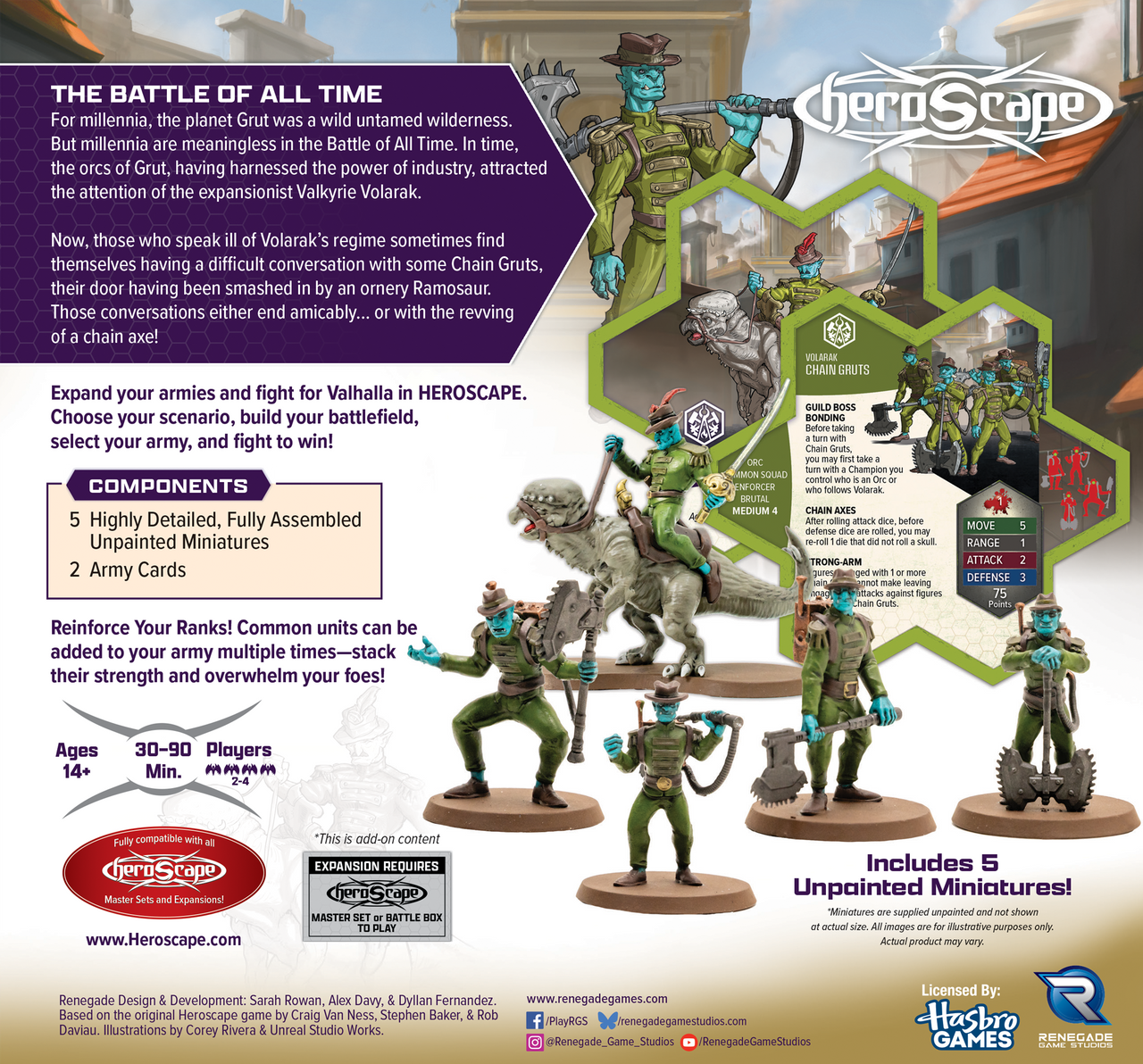 HEROSCAPE GATHERING STORM PREMIUM PAINTED EDITION CHAIN GRUTS & RAMOSAUR RIDER