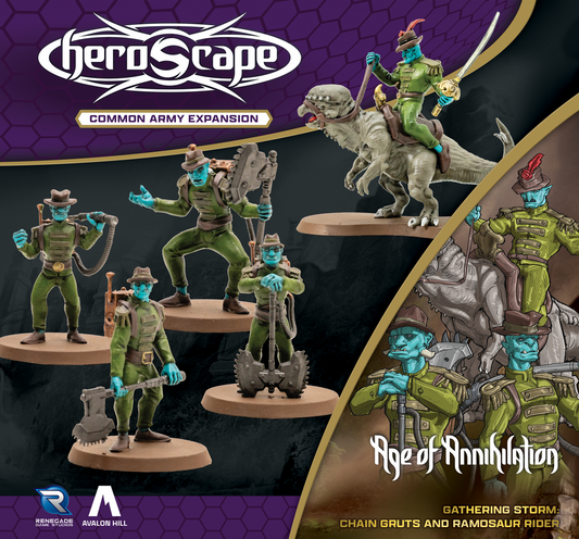 HEROSCAPE GATHERING STORM PREMIUM PAINTED EDITION CHAIN GRUTS & RAMOSAUR RIDER