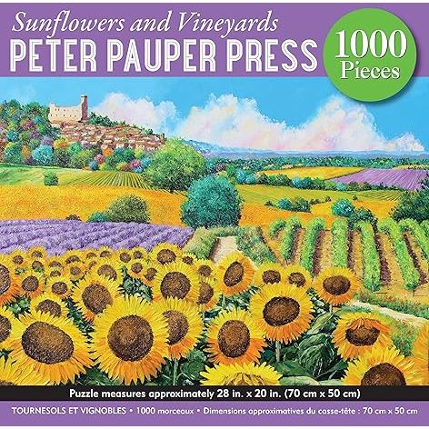 SUNFLOWERS AND VINEYARDS 1000PC PUZZLE