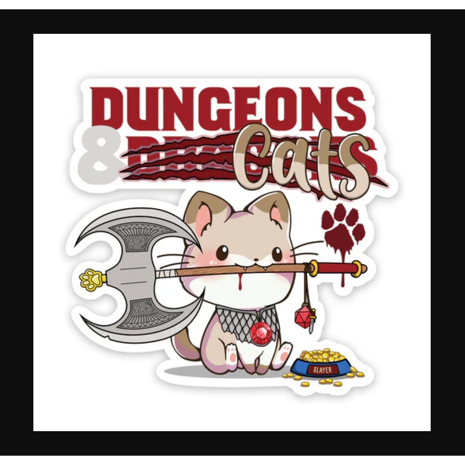 DUNGEONS & CATS VINYL STICKER