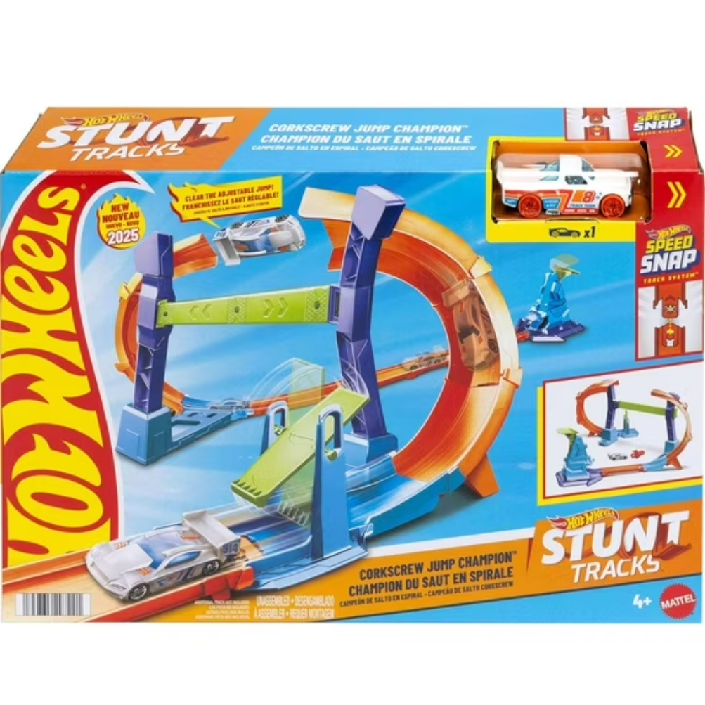 HOT WHEELS STUNT TRACK CORKSCREW JUMP CHAMPION