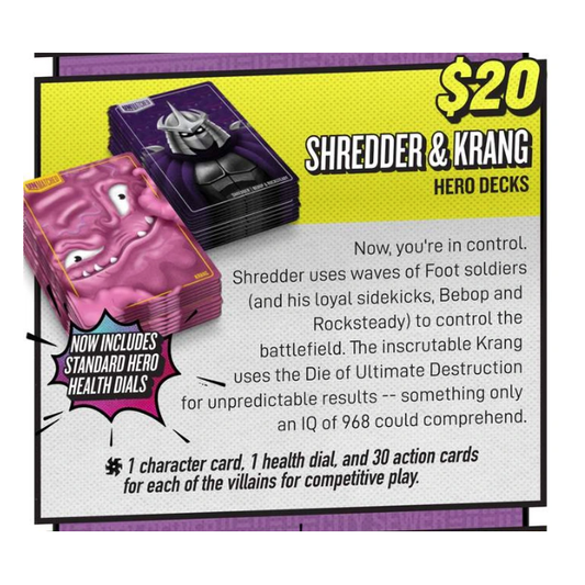 UNMATCHED TEENAGE MUTANT NINJA TURTLES SHREDDER & KRANG HERO DECKS