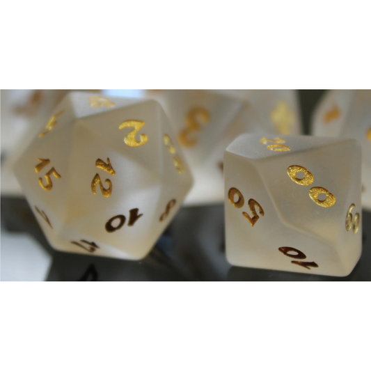 ARCTIC PEARL SEA GLASS DICE SET