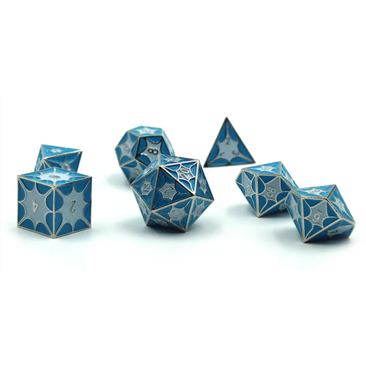 METAL DRAGONSCALE BLUE DICE SET