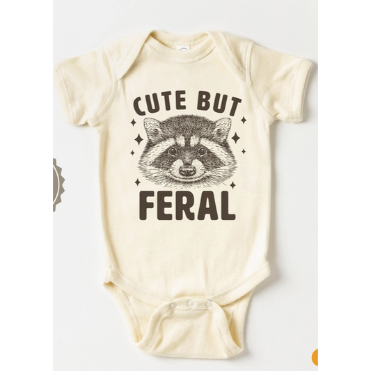 CUTE BUT FERAL SHORT SLEEVE ONESIE