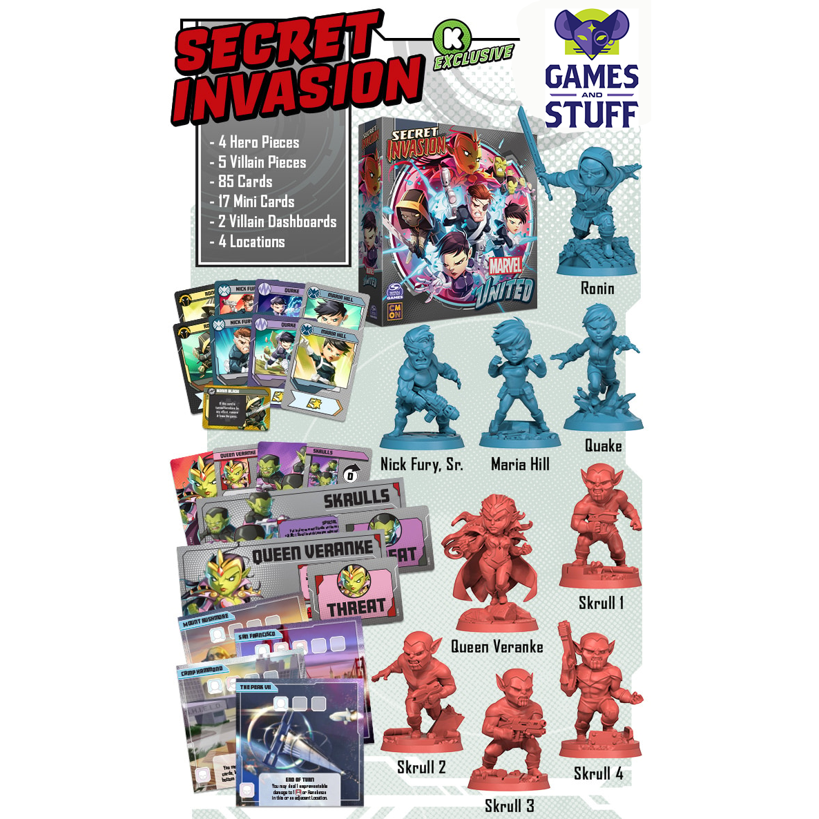 MARVEL UNITED MULTIVERSE SECRET INVASION KICKSTARTER EXCLUSIVE