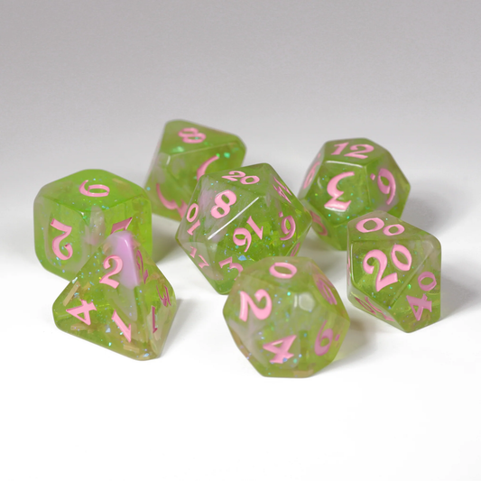 SPRING COURT 7PC POLY DICE SET