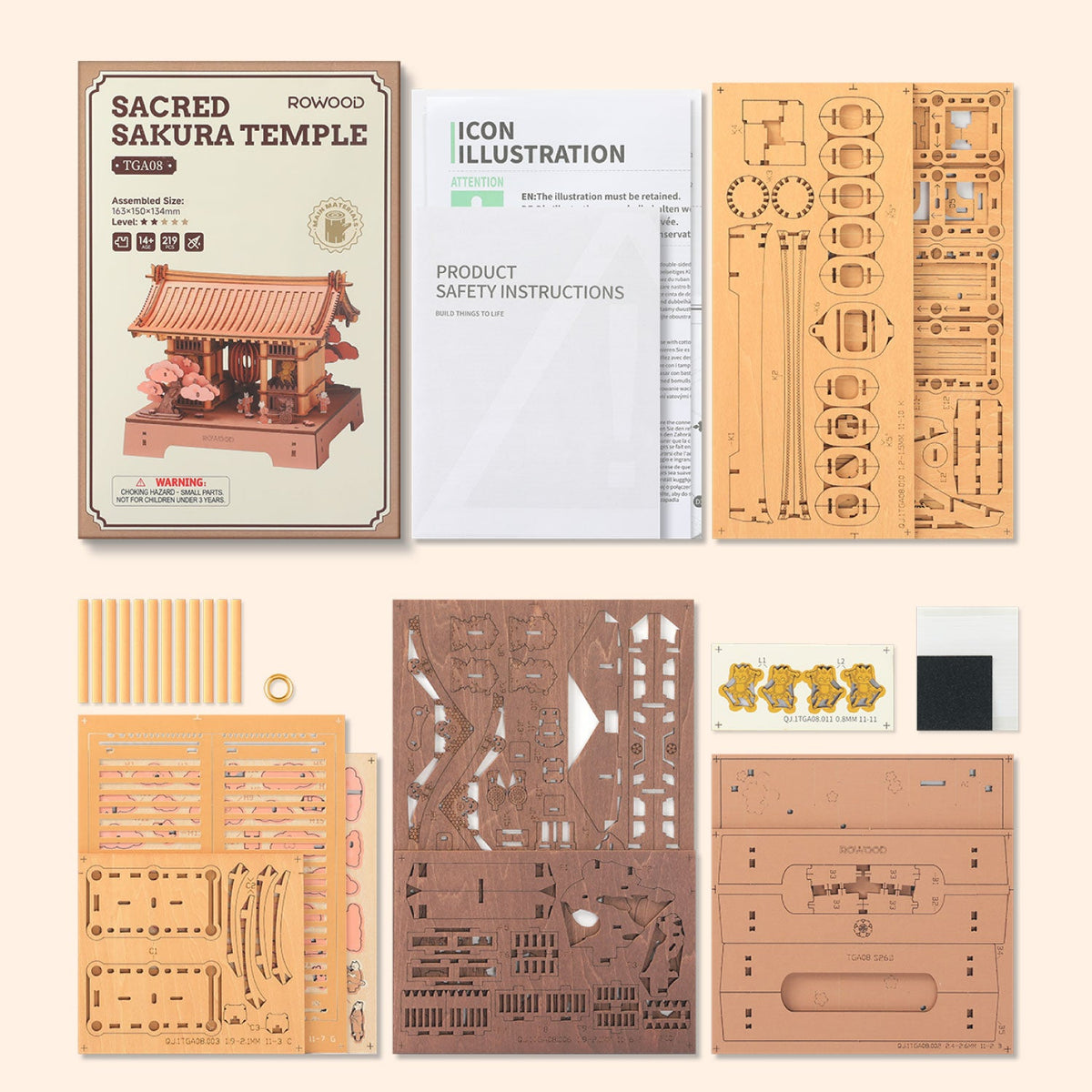 ROWOOD SACRED SAKURA TEMPLE WOODEN 3D PUZZLE (TGA08)